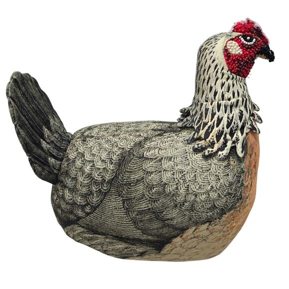 NWT John Derian for Target Chicken Pillow – Beaded Decorative Accent - Picture 2 of 10